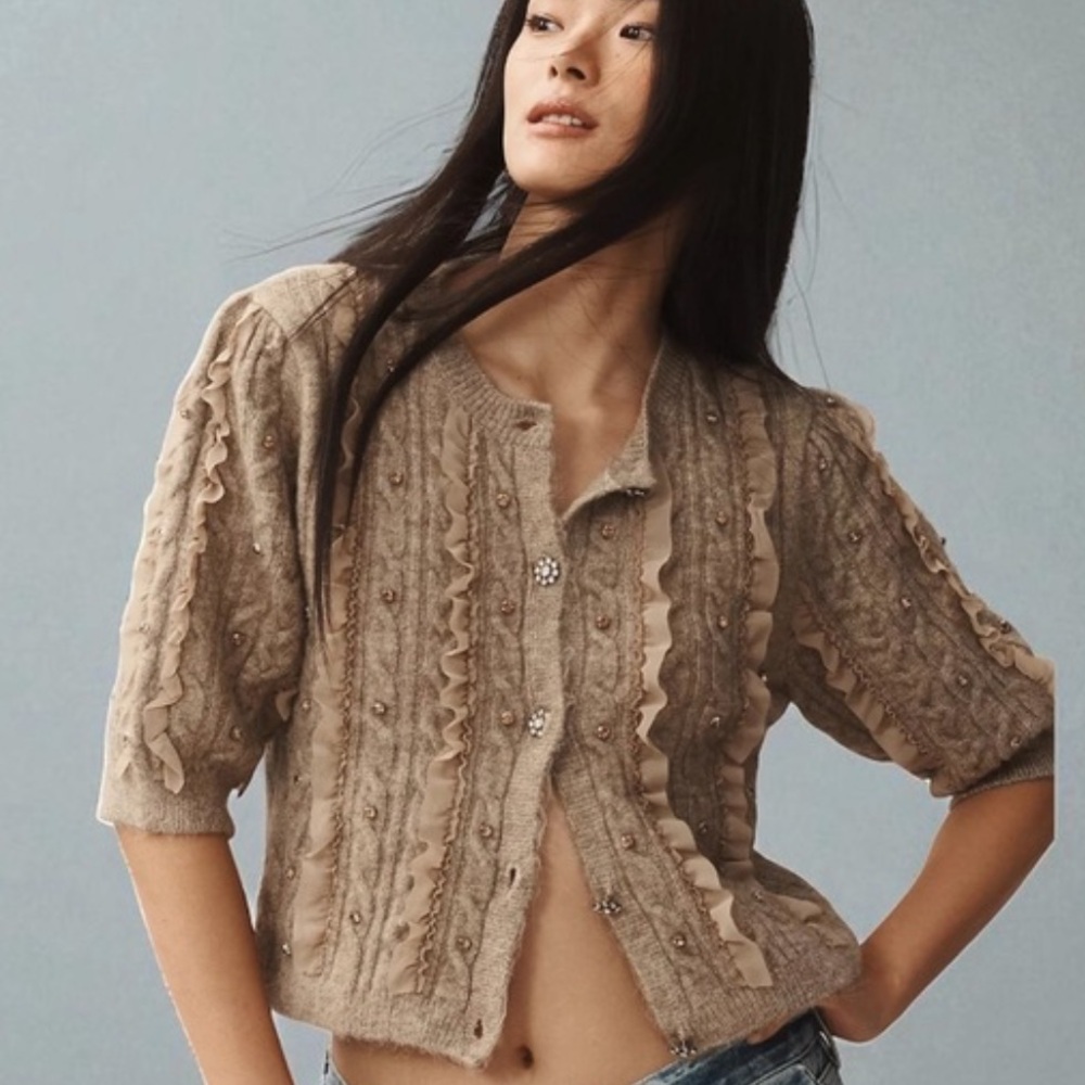 Maeve short sleeve cardigan sweater